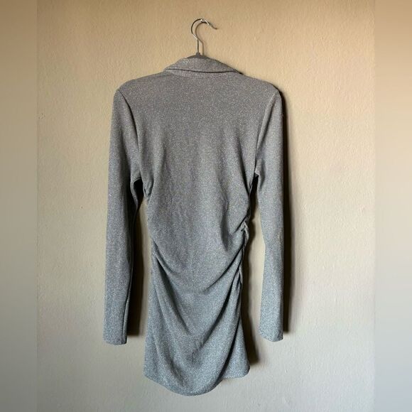 Good American Mini Gray Dress  Sparkle Long Sleeve Shirt  Size 2 - Picture 11 of 13
